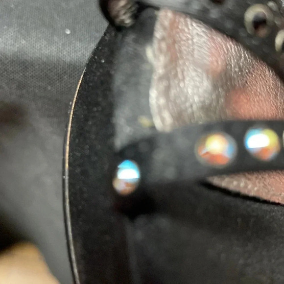 ADRIANNA PAPELL WO SIZE 10 BLACK 5”HEEL LEATHER HIGH HEEL SHOE ANKLE STRAPS - Picture 10 of 14